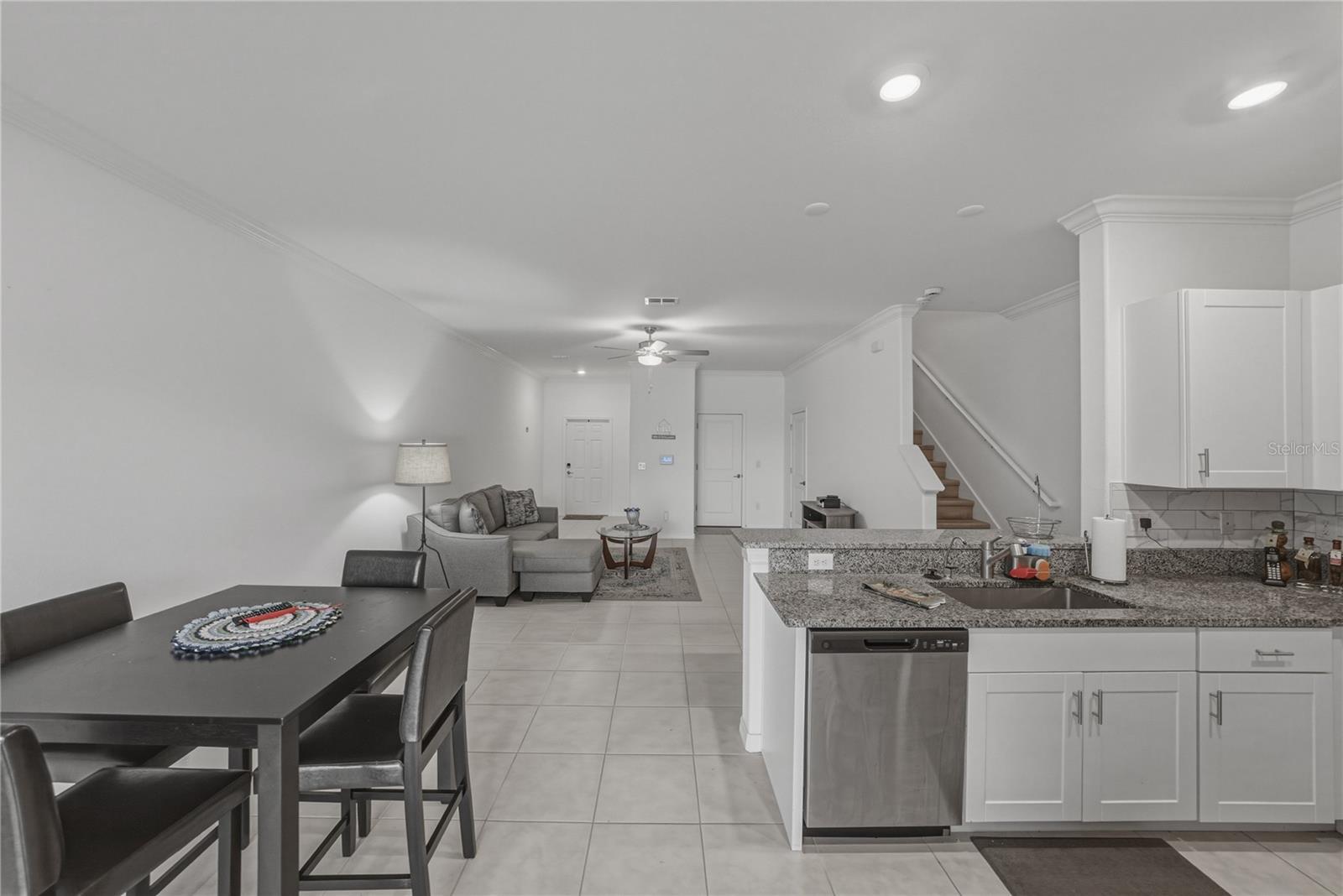 Open Living Dining and Kitchen