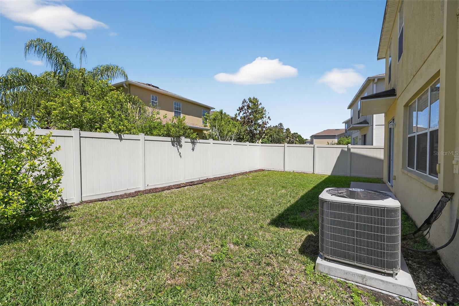 Backyard with Vinyl fence
