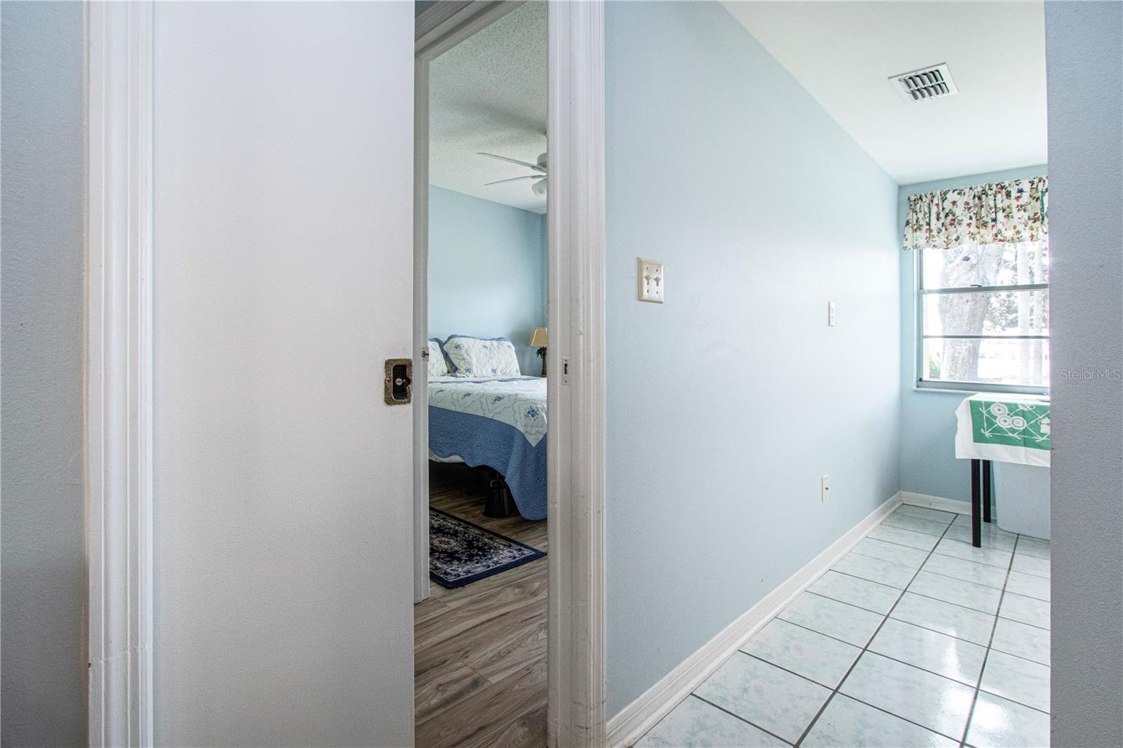 Pocket door to give privacy to guest