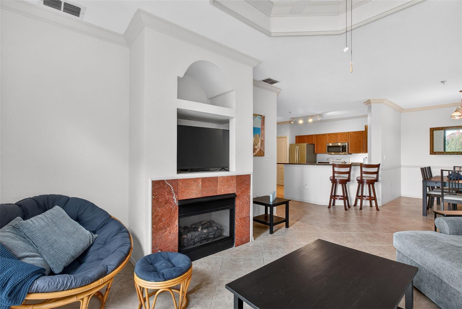 Living Room with Gas Fireplace