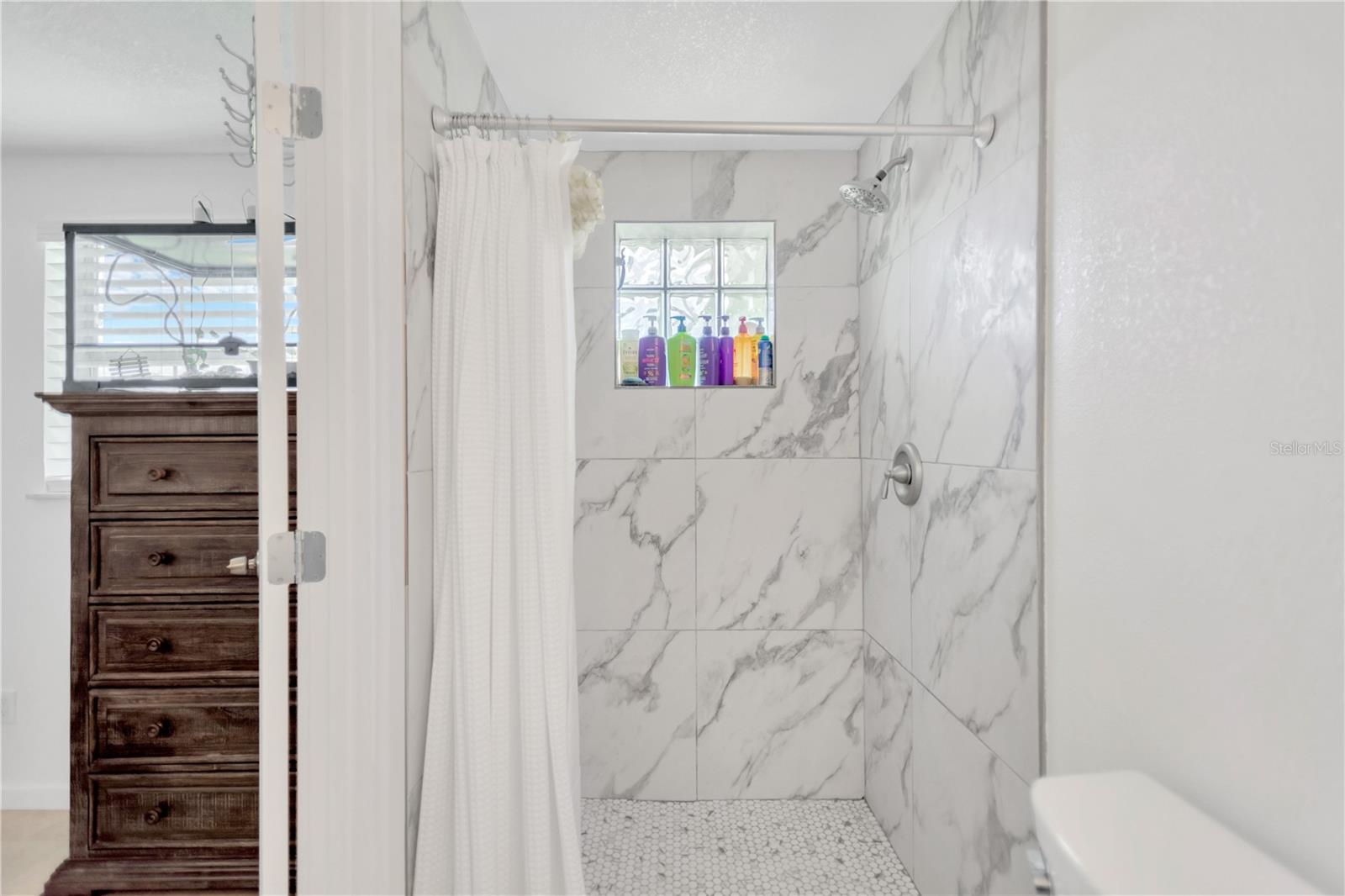 Elegant fully tiled shower