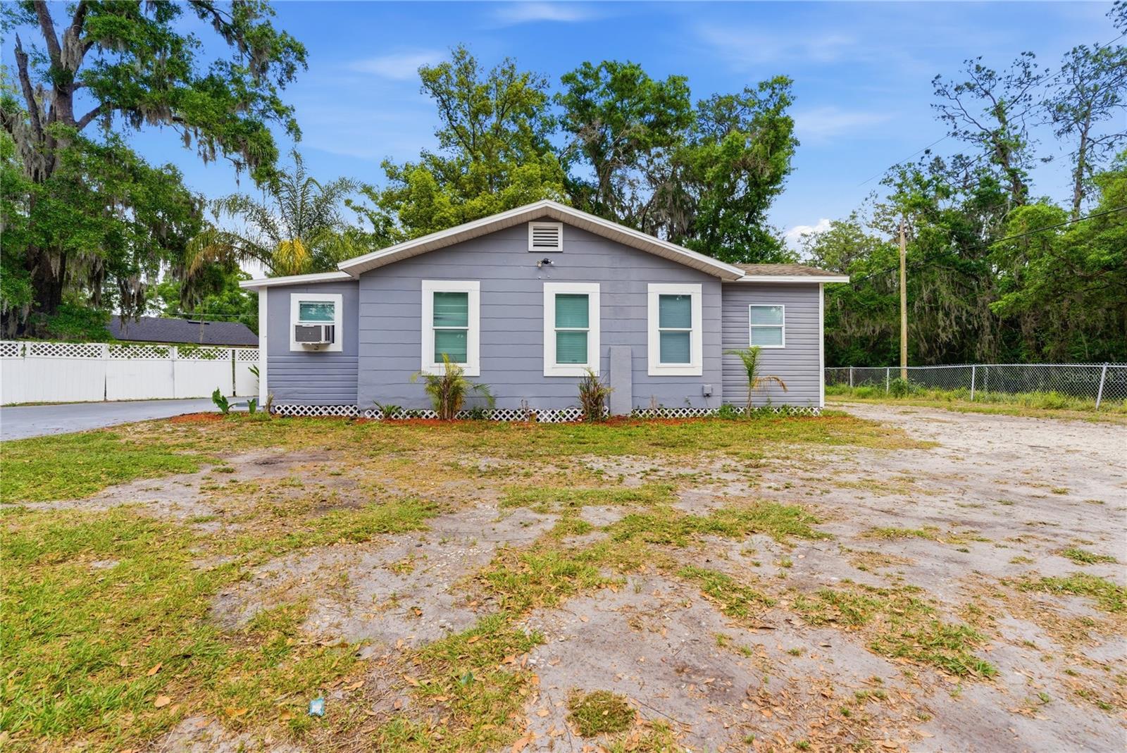 Side exterior of corner lot