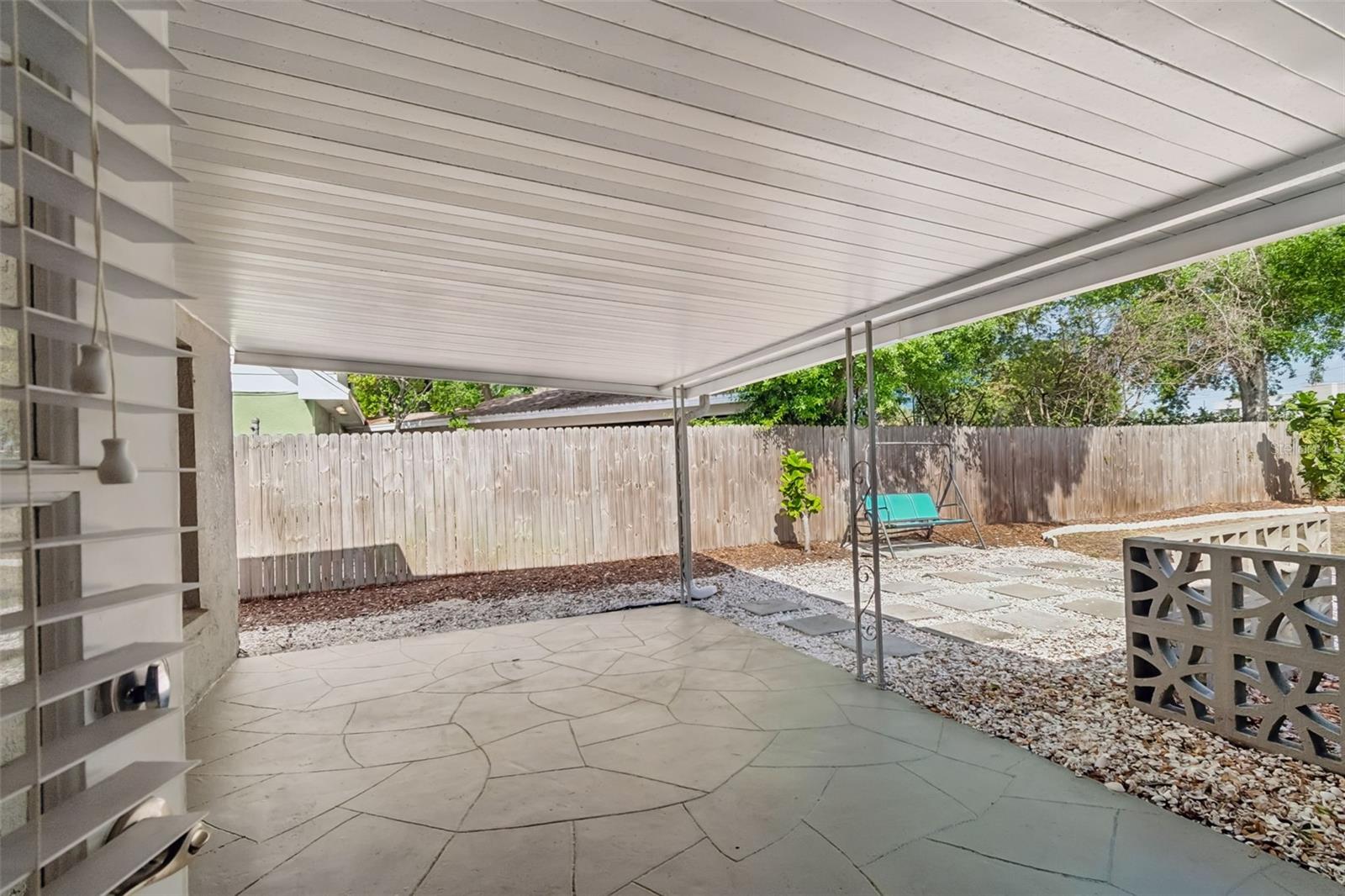 Covered patio area perfect for entertaining.