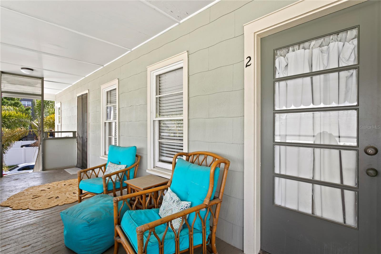 Shared front porch for Apt 1 & 2