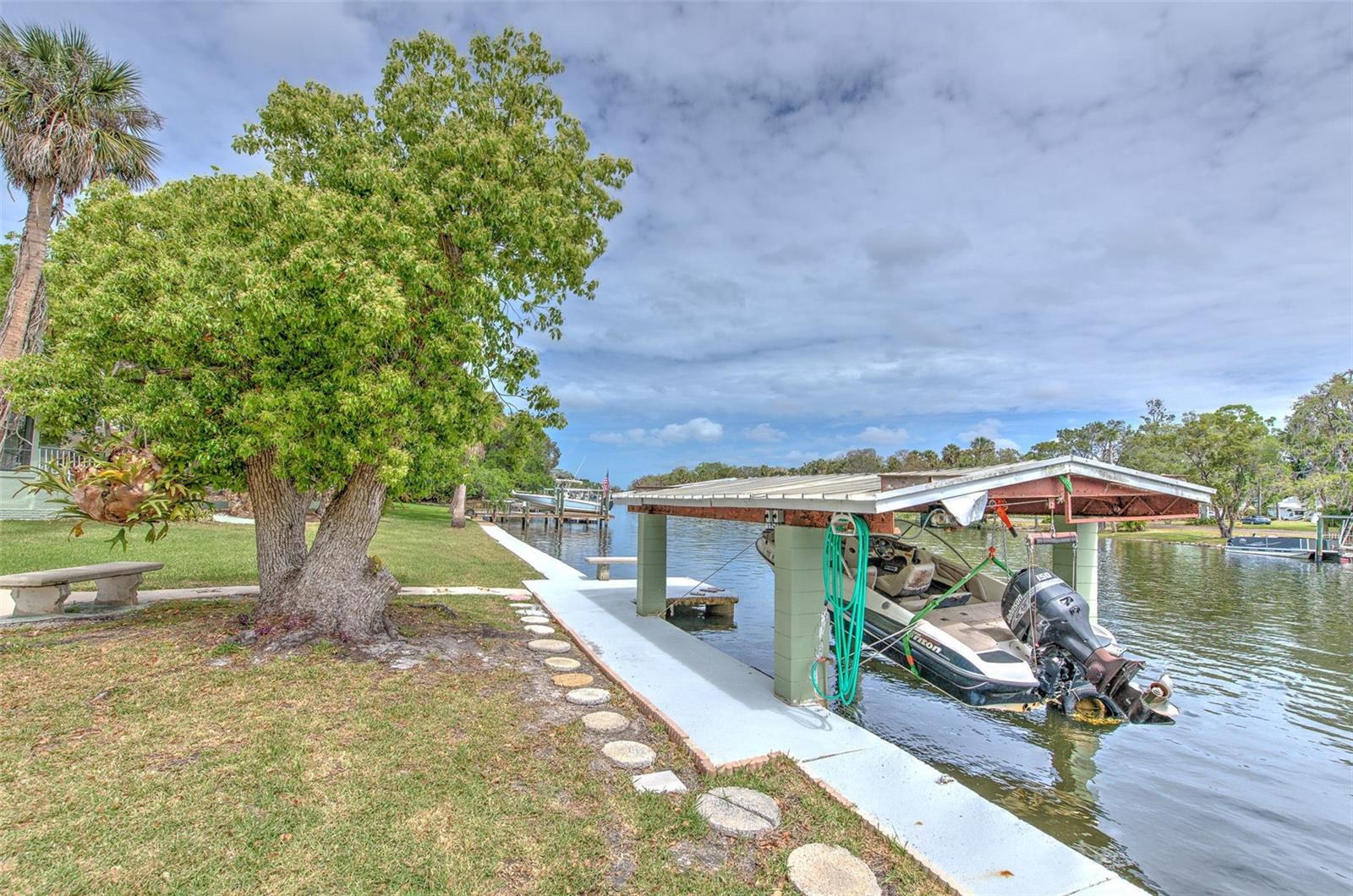 Covered Boat house & concrete dock