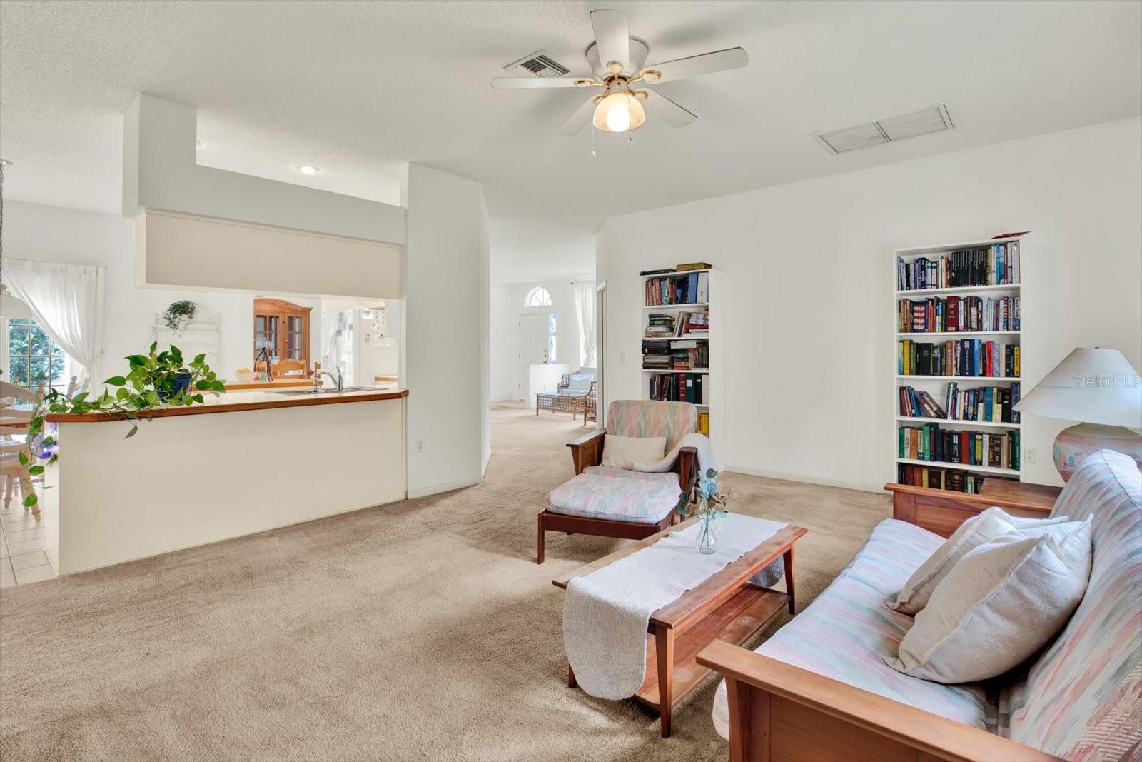 Family room open to kitchen
