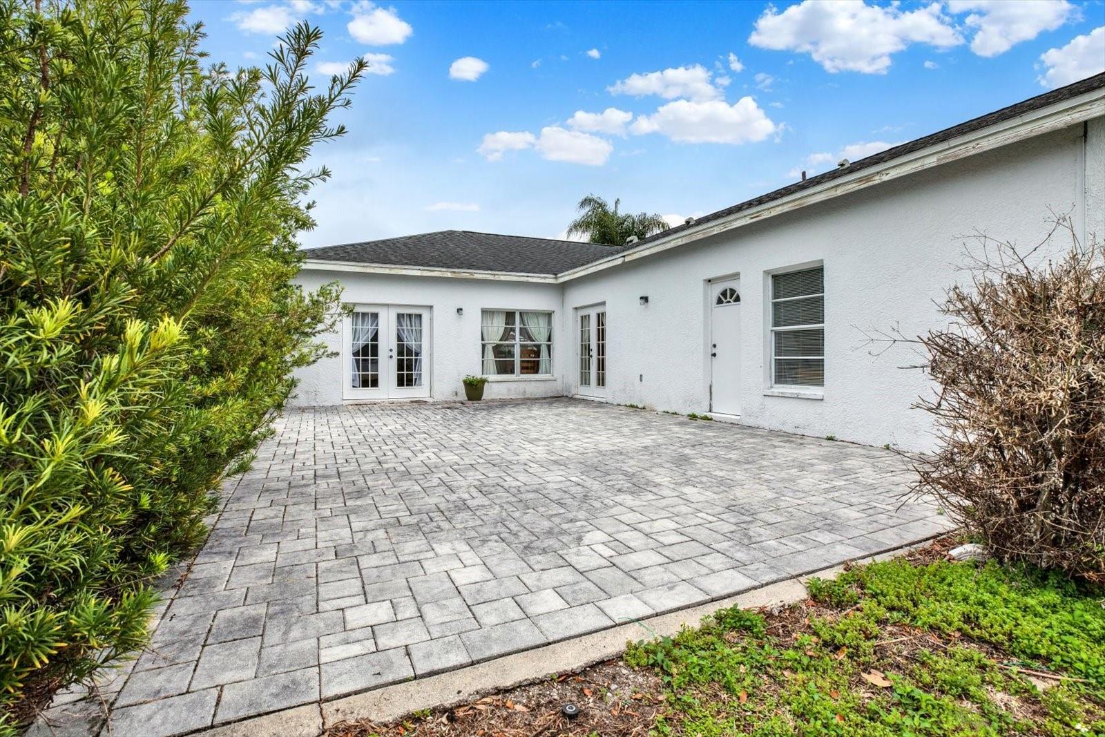 Expansive paver patio