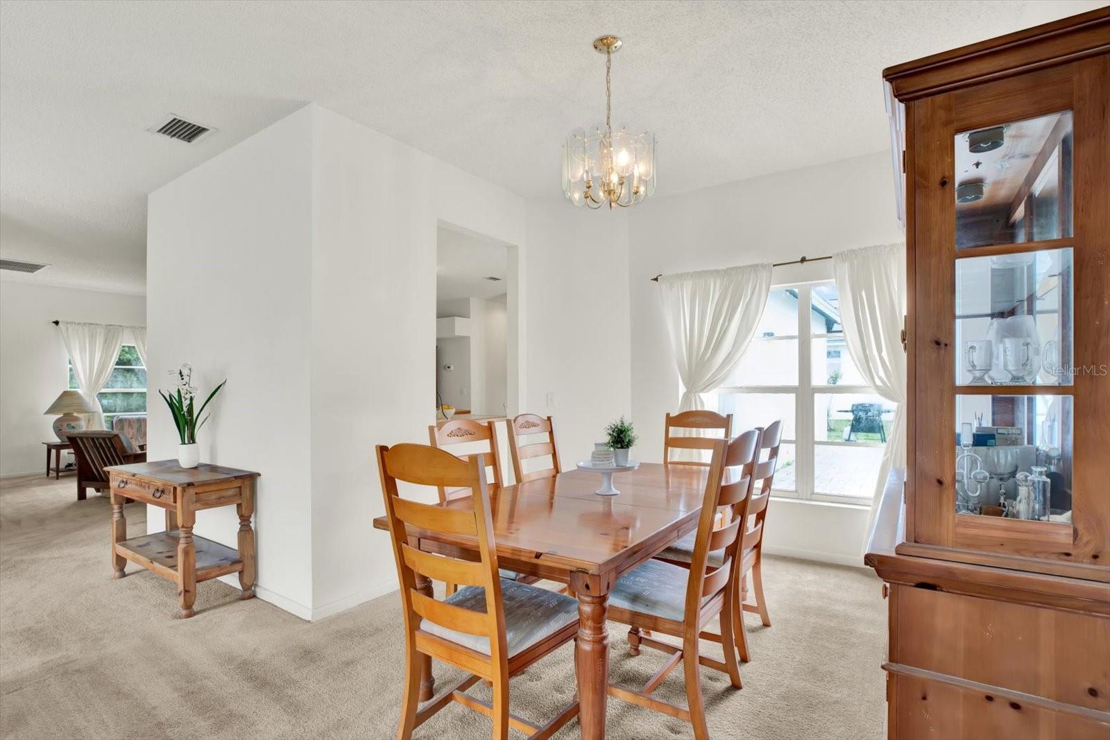 Bright designated dining space