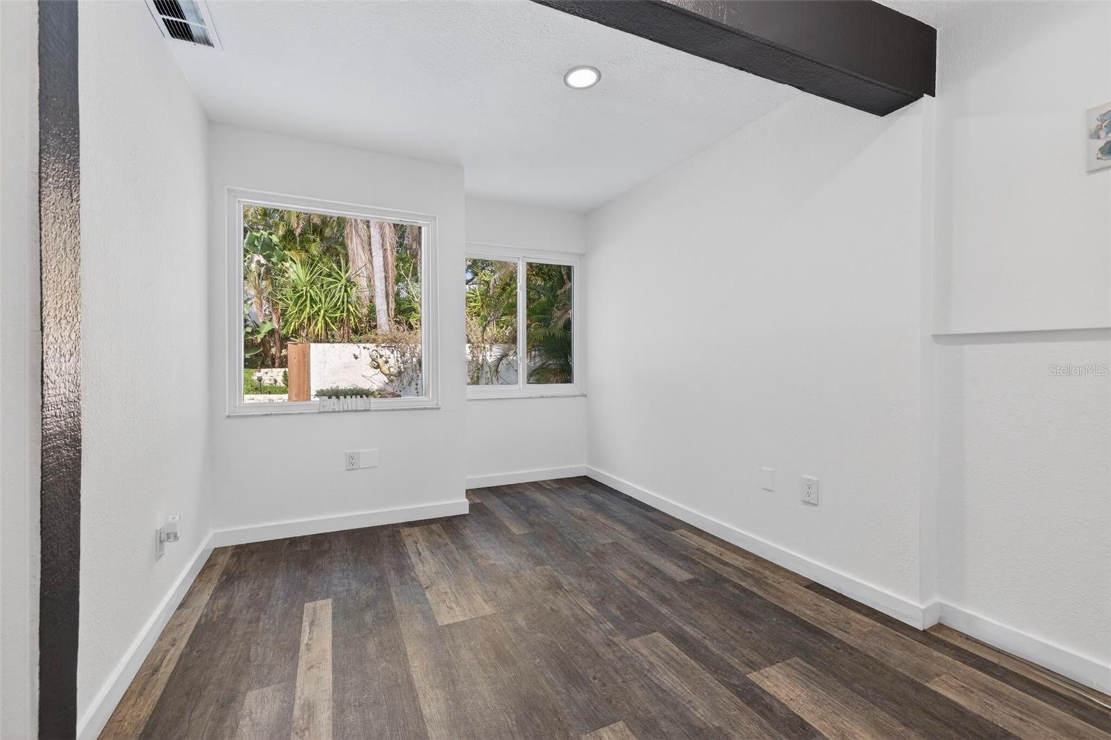 The first floor also features an office with views of the backyard/pool. it can be converted into 6th room or a play room.