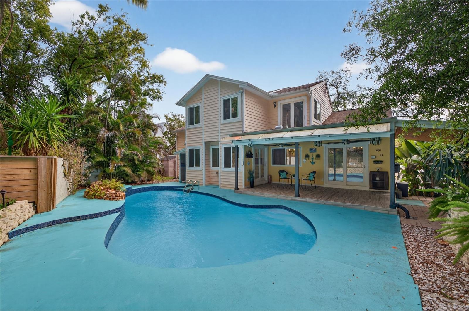 Another view of the pool/backyard/back porch.