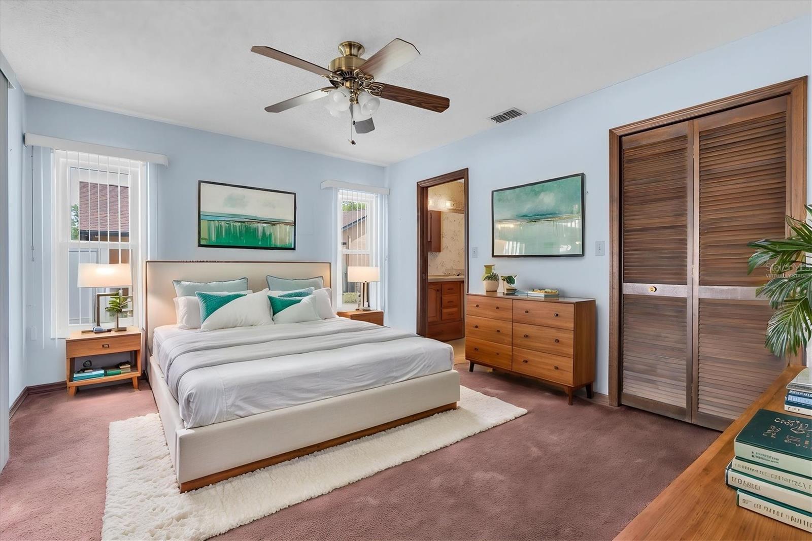 Master bedroom virtually staged