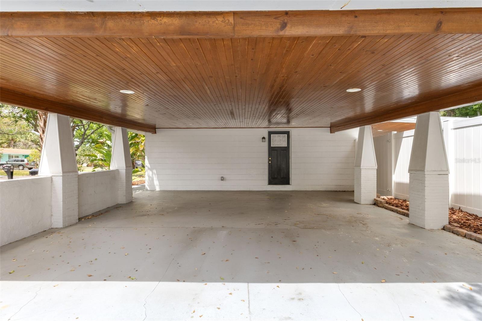 2 car carport with tongue and groove ceiling