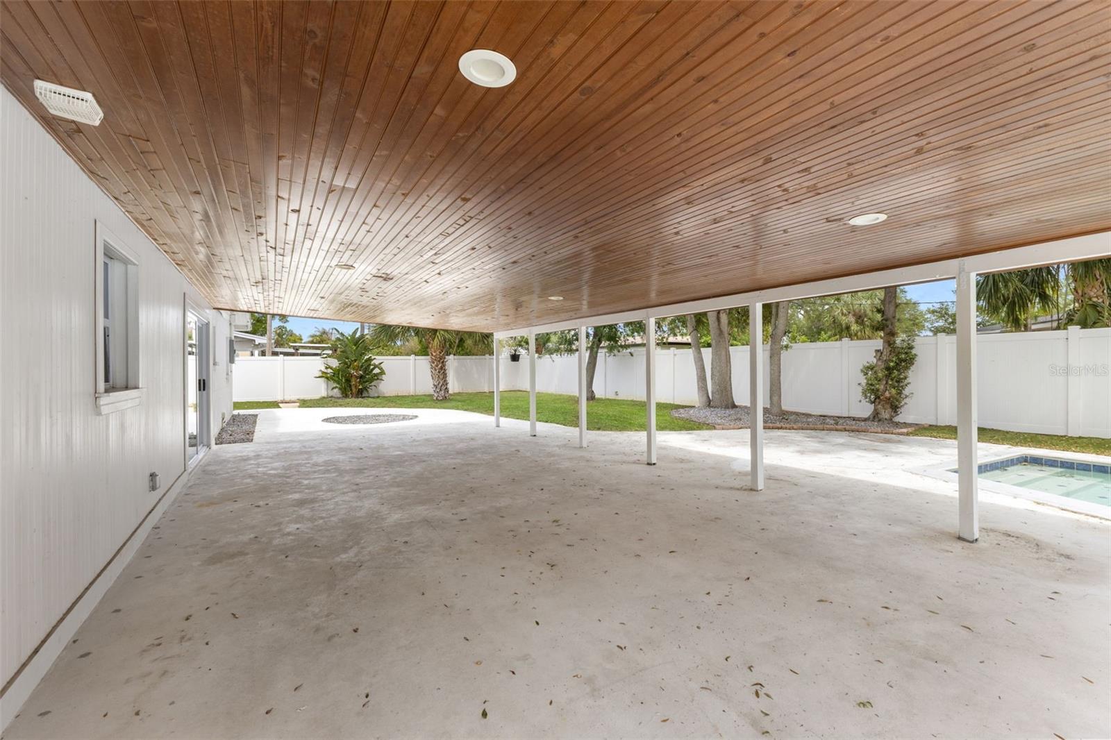 tongue and groove ceiling on lanai
