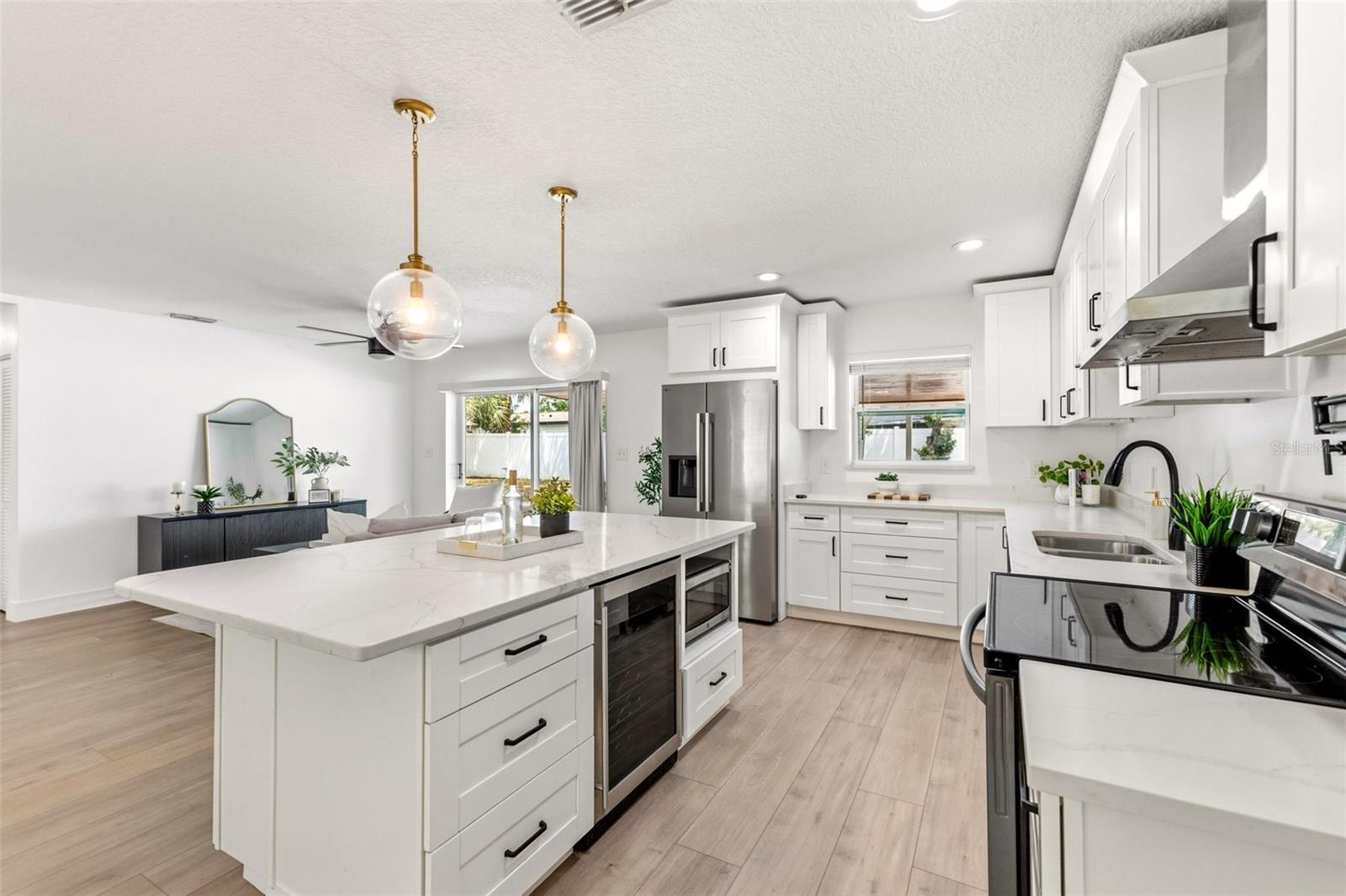 Kitchen with wine fridge