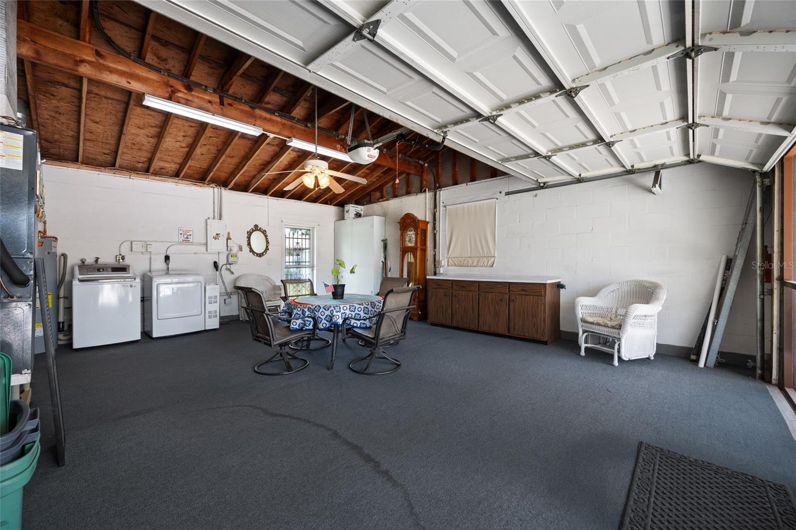 Washer and dryer hook ups and plenty of storage.