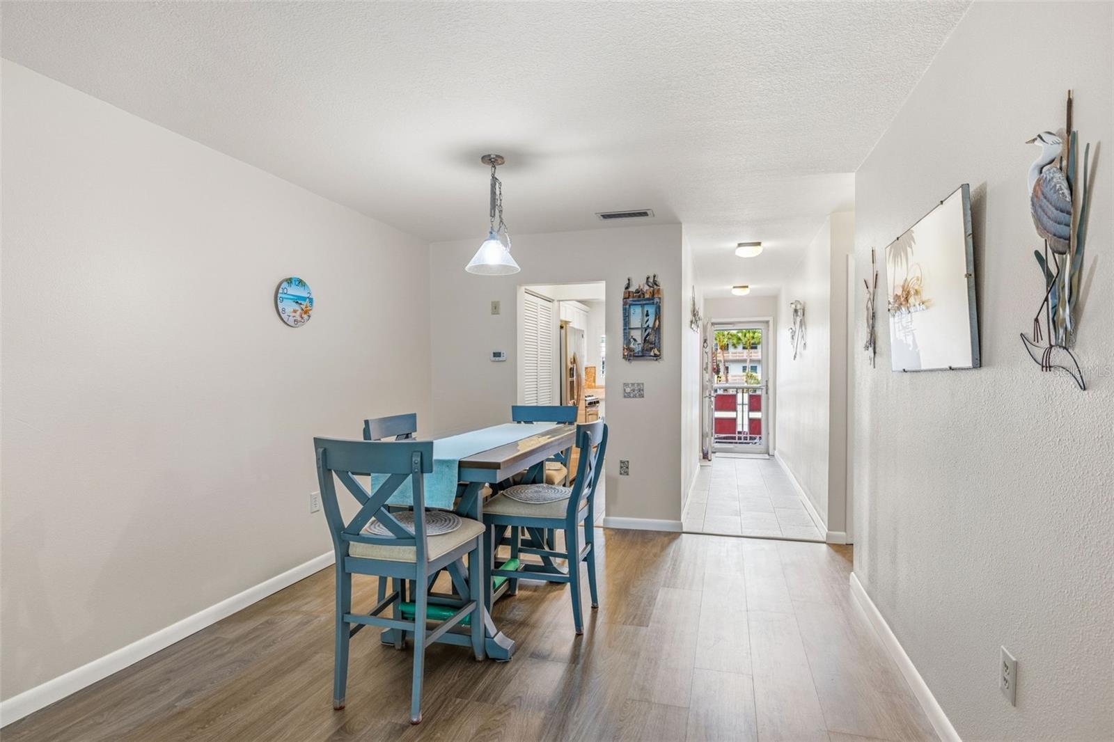 Open dining and living layout