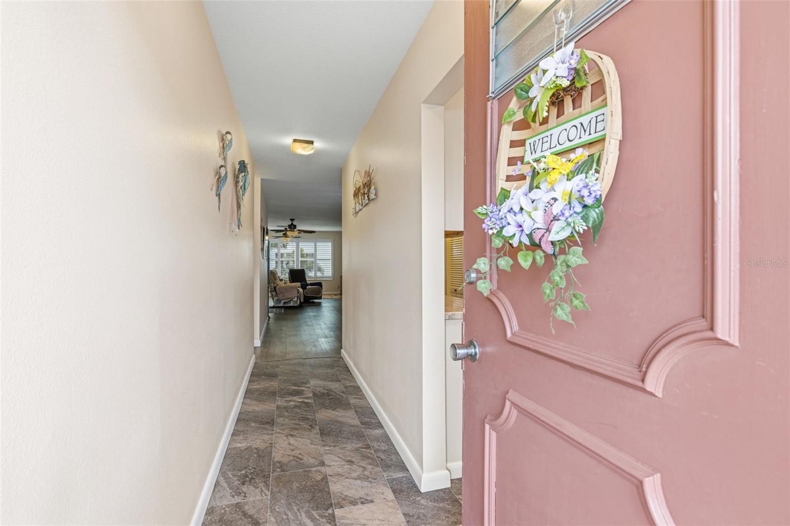 Interior entry hallway with updated flooring