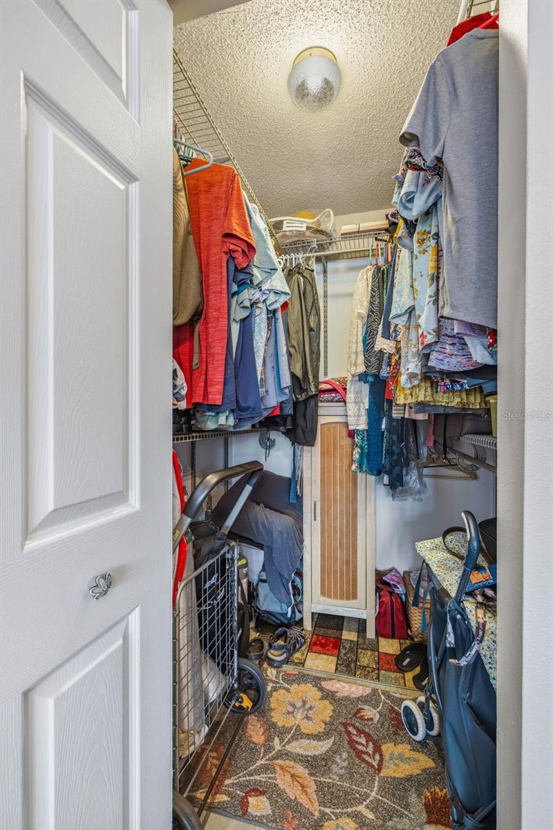 Walk in closet with built in shelving