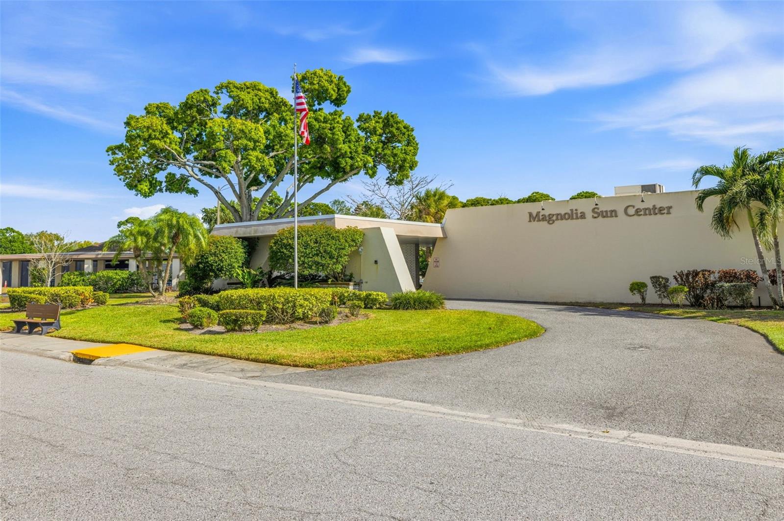 Community clubhouse exterior Five Towns St. Petersburg