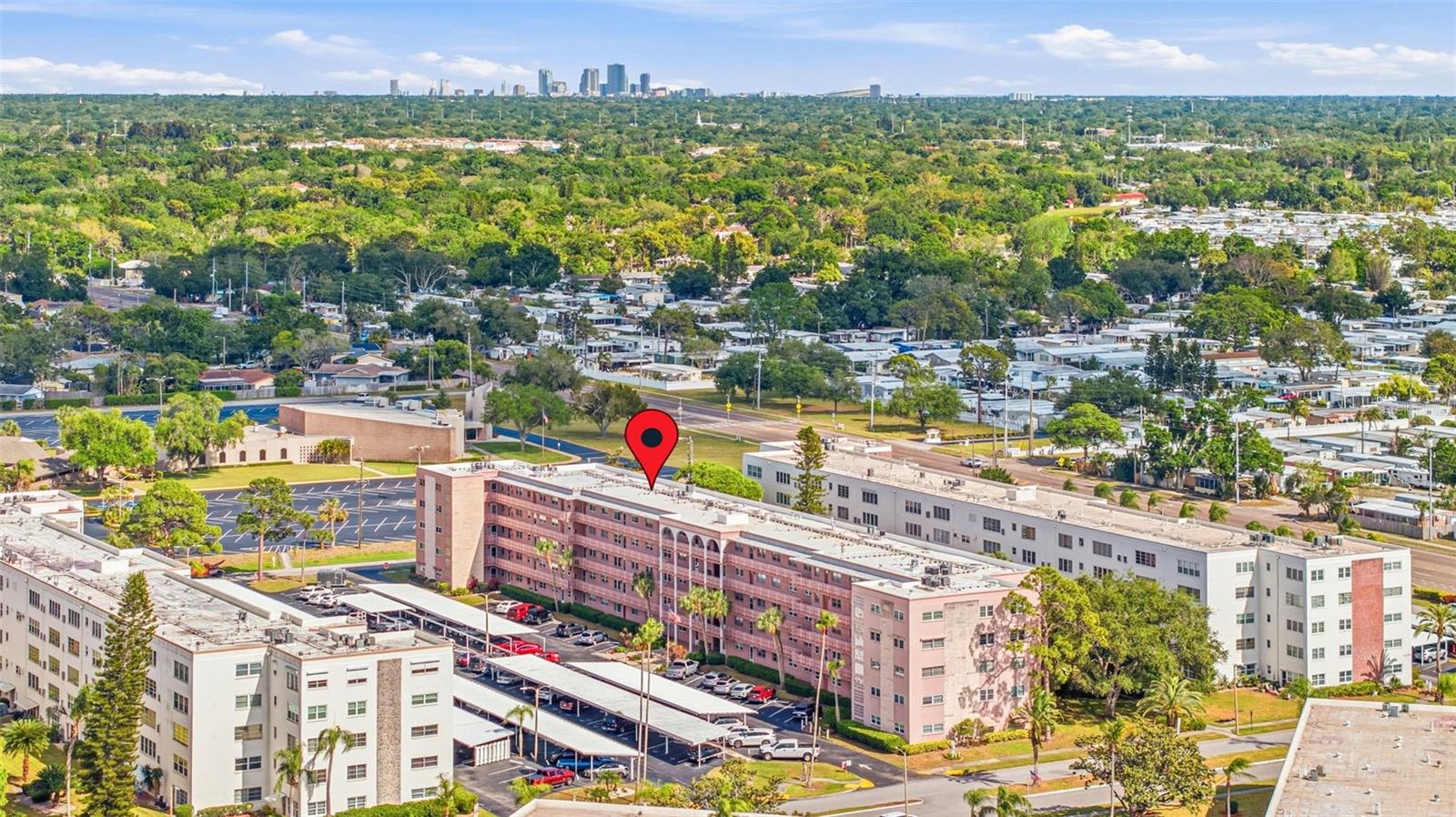 Aerial view of Emory Building location