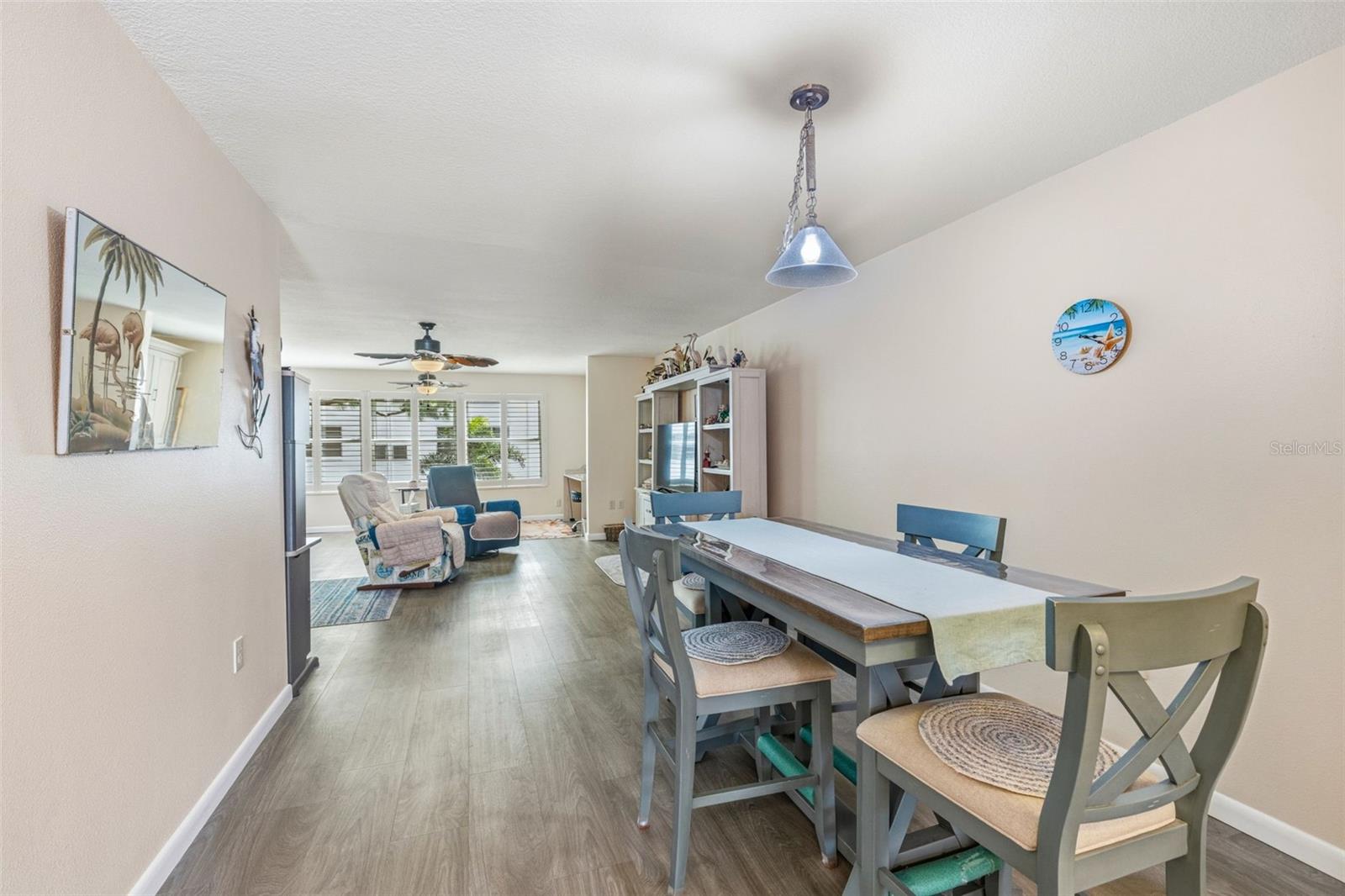 Spacious open concept living and dining area