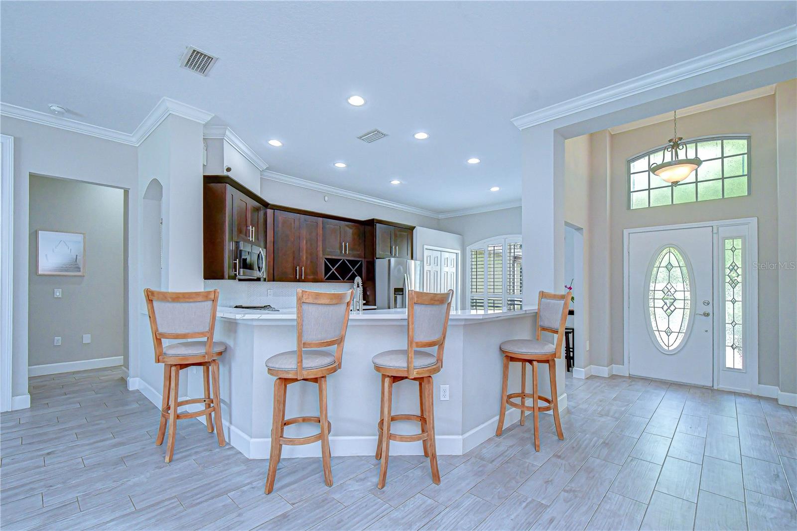 Cozy café-style dining space.