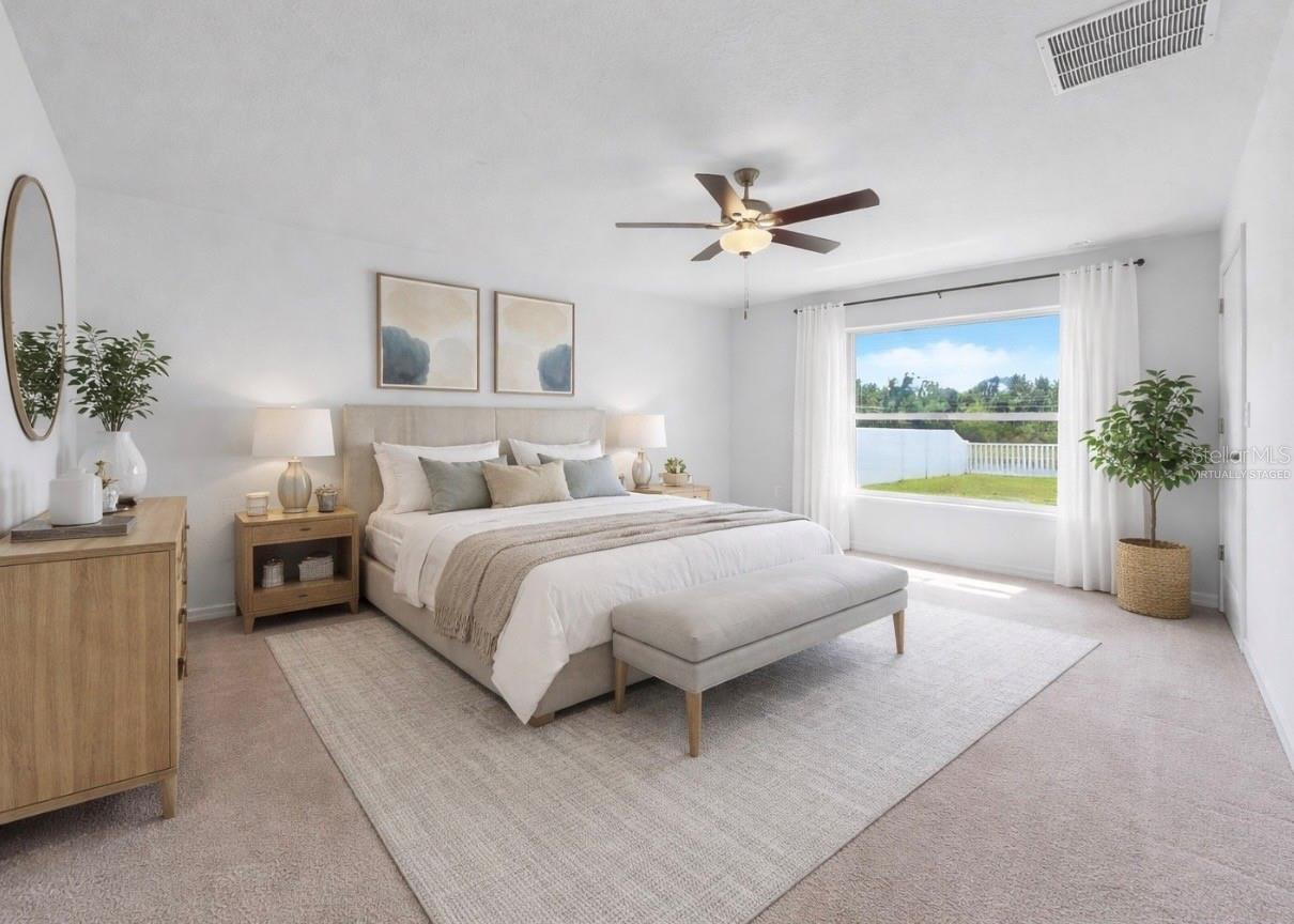 Virtually Staged Primary Bedroom