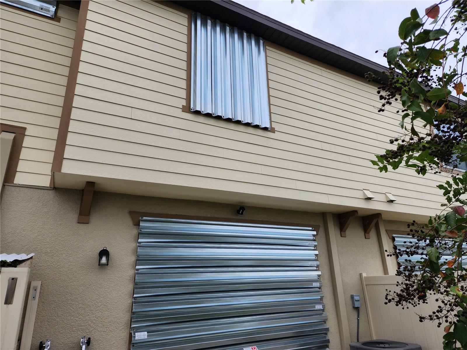 Equipped with hurricane shutters for enhanced protection and security—offering durability, preparedness, and added value for homeowners.