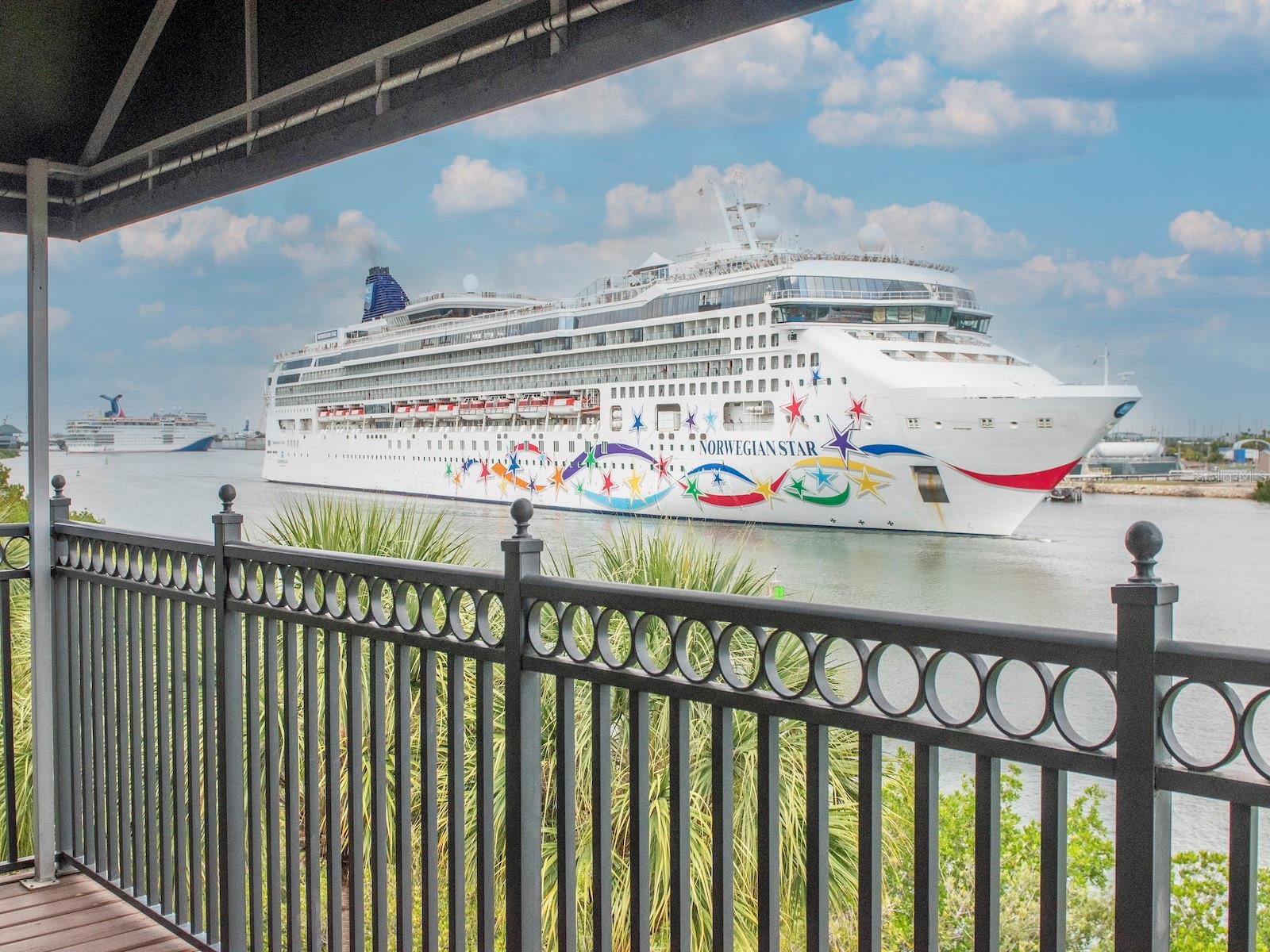 A front row seat to the cruise ships passing by!