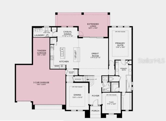 Additional Highlights Include: Covered extended lanai, three-car tandem garage, garage entry at laundry room, exterior door at casual dining, 8' interior doors, tile floor at first floor, LVP flooring at second floor, and whole house blinds.