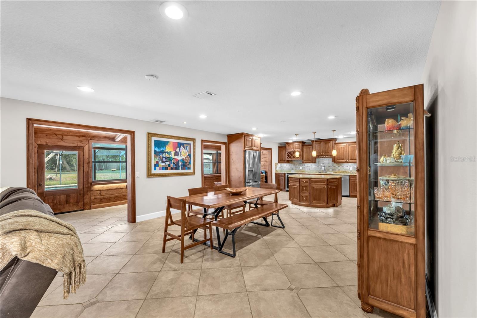 There is plenty of space for a large dining table.  Furnishings are negotiable.