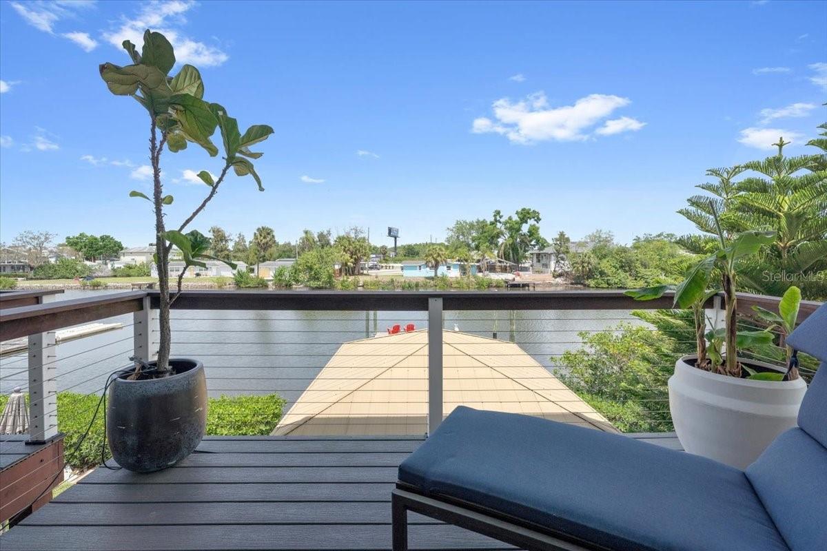 Exclusive balcony overlooking the water.