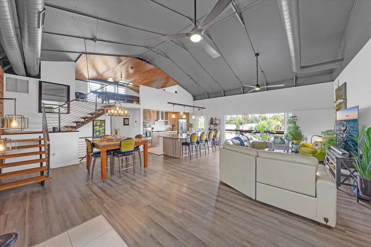 Flexible upper-level entertaining space.
