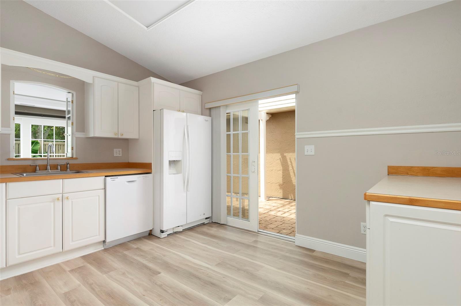 Kitchen with courtyard entrance