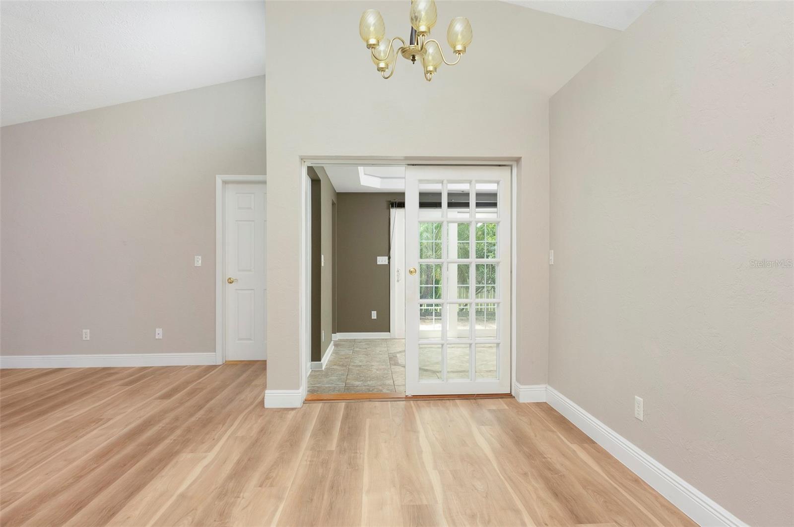 Dining area leading out to bonus room