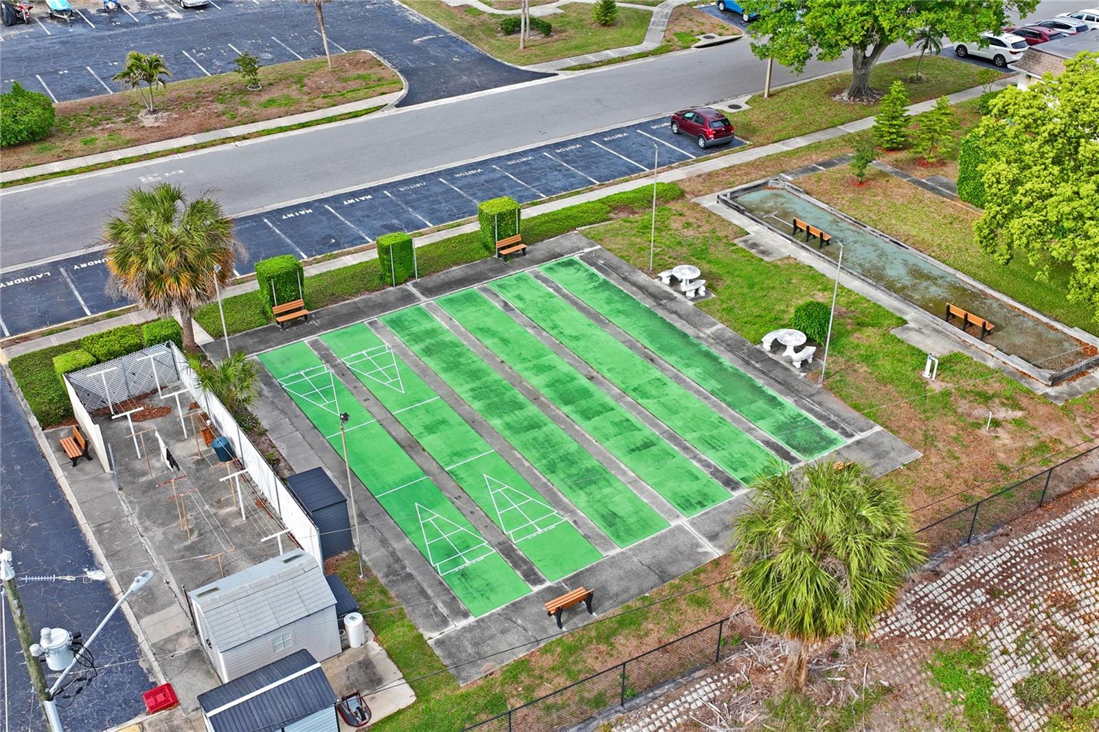 Shuffle board and Bocce ball courts