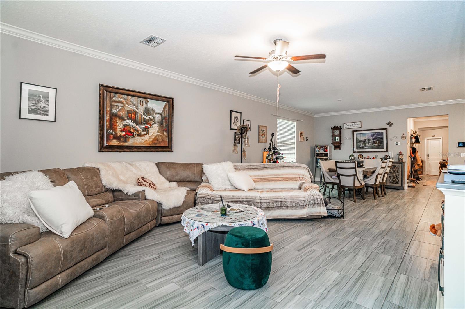 living room and dining room