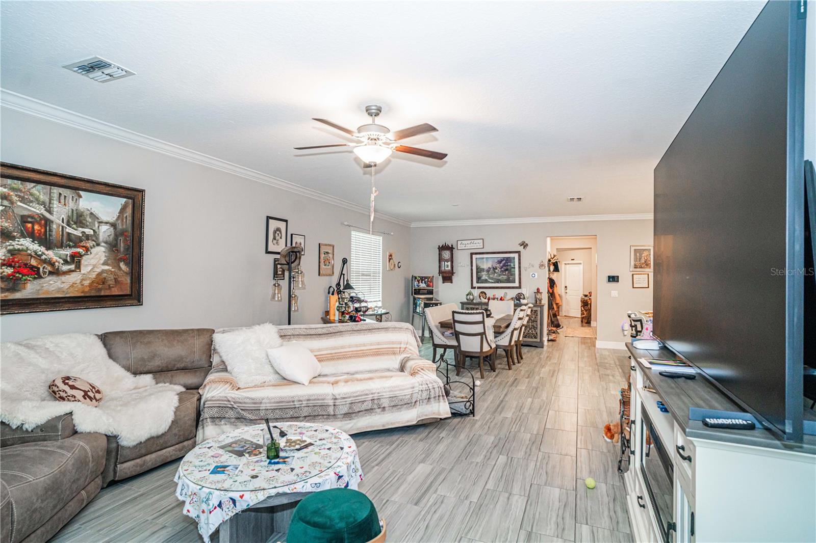 living room and dining room