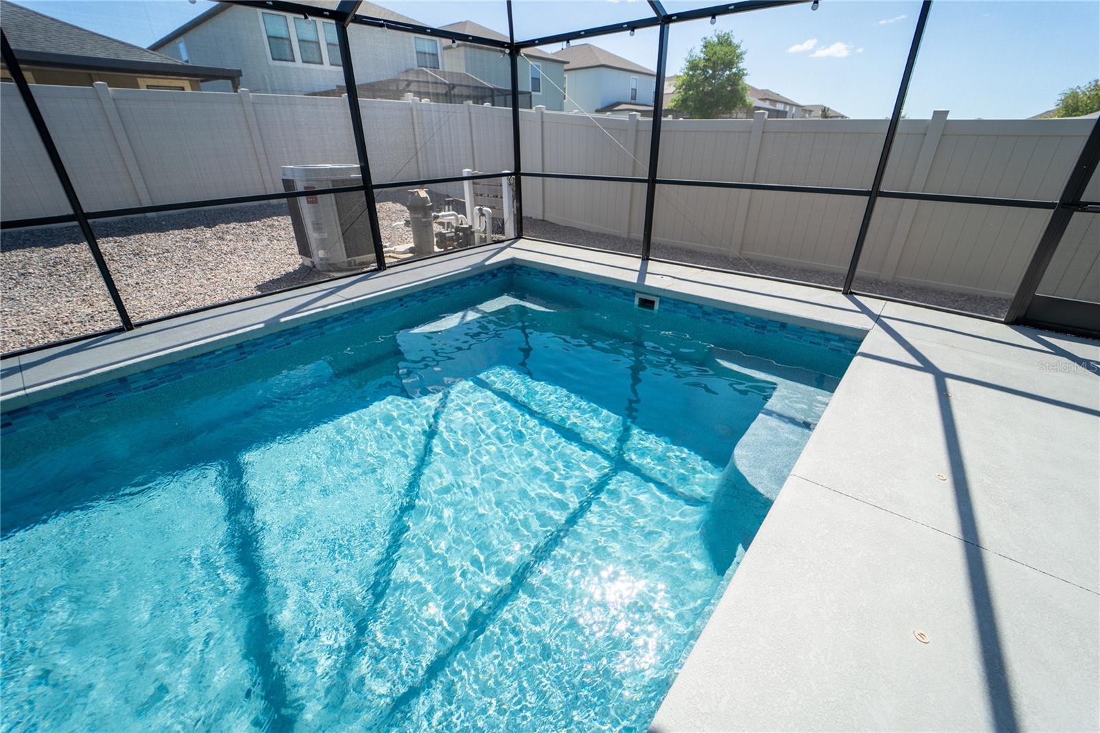 GORGEOUS FIBER GLASS SALT WATER POOL WITH HEATER