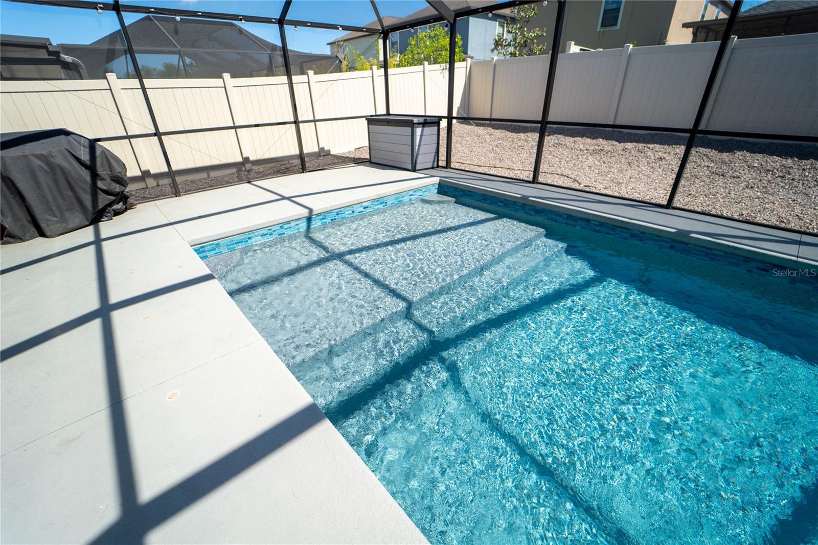 GORGEOUS FIBER GLASS SALT WATER POOL WITH HEATER