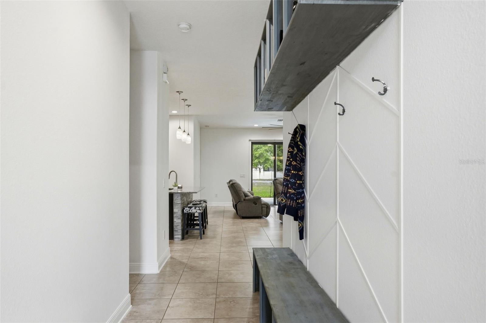 front door looking into the home