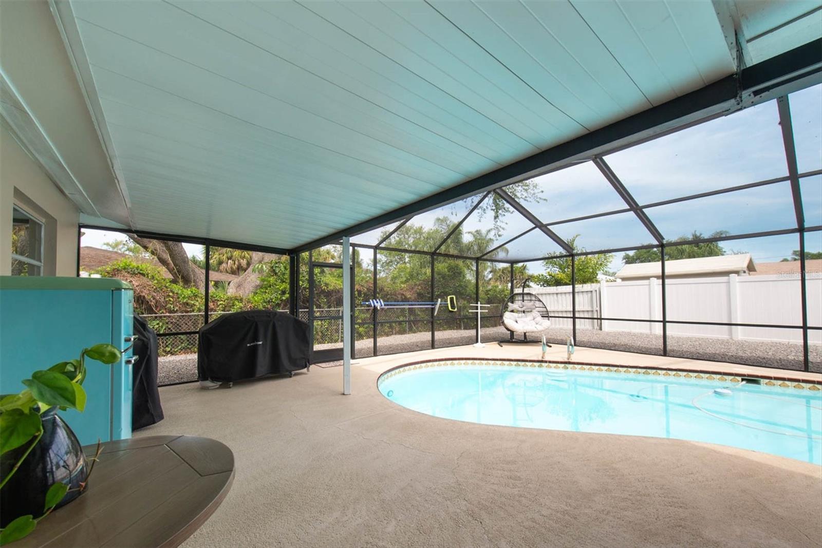Covered area in pool enclosure!