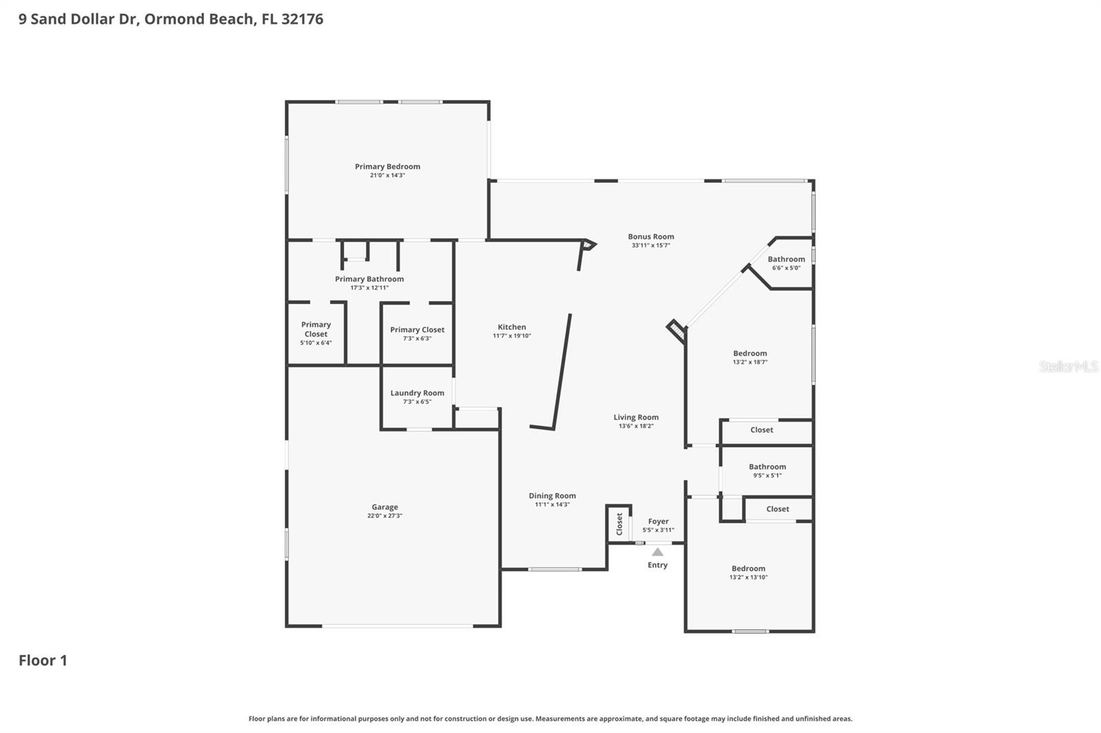 9 SAND DOLLAR DR, ORMOND BEACH, FL, 32176