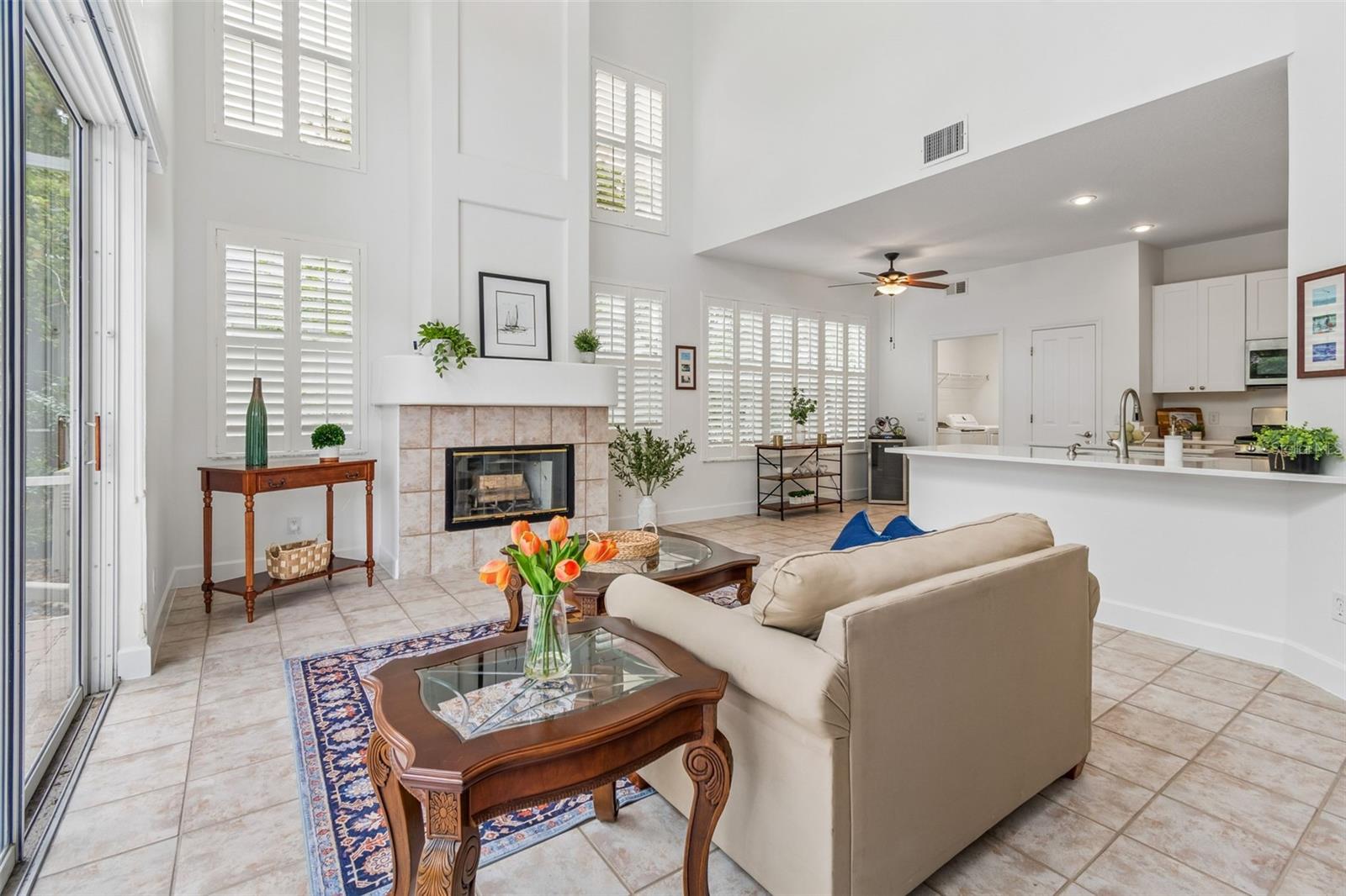 Grand Ceilings in the Family Room