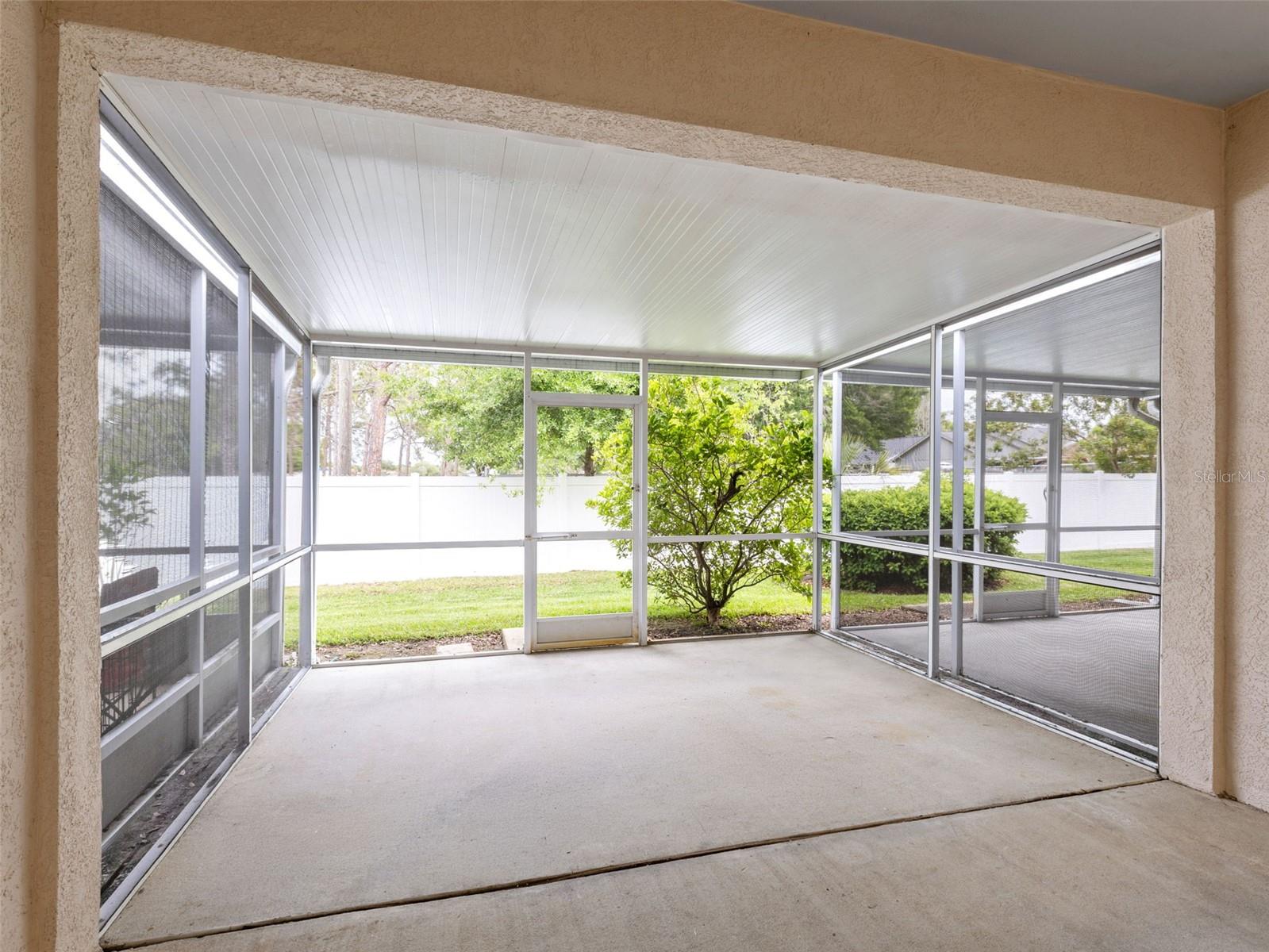 Lanai backs to open space