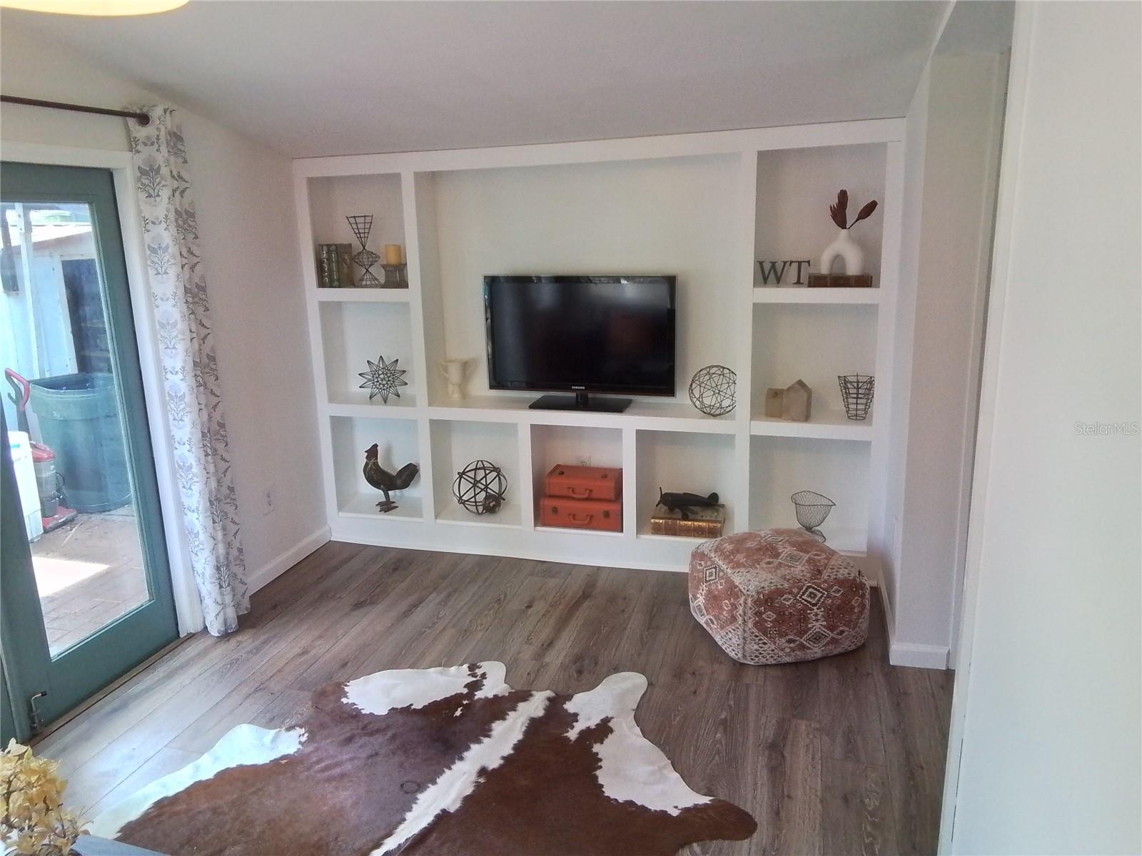 Living room with built-ins