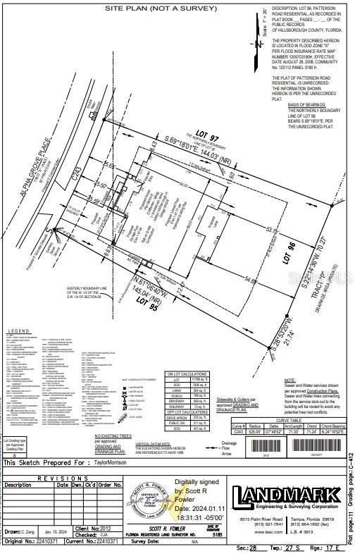 16237 Alpha Grove Place Preliminary Plot Plan