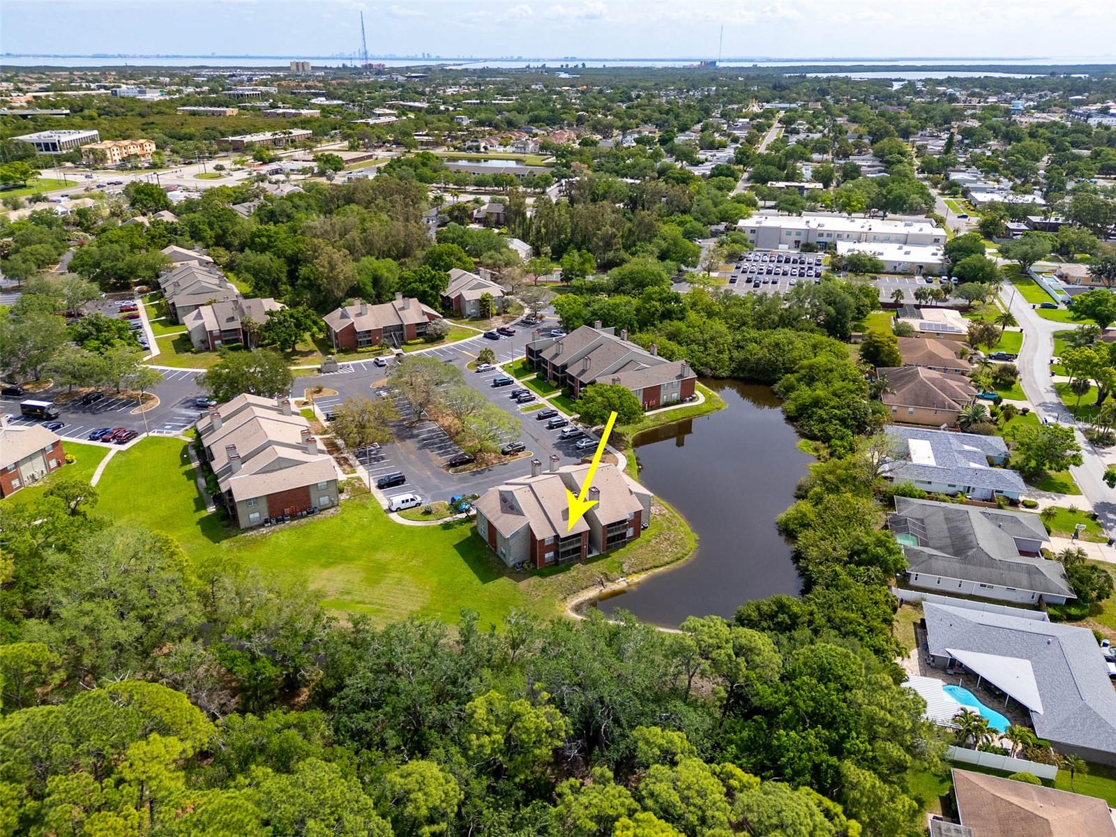 Unit 406 overlooks pond and nature preserve