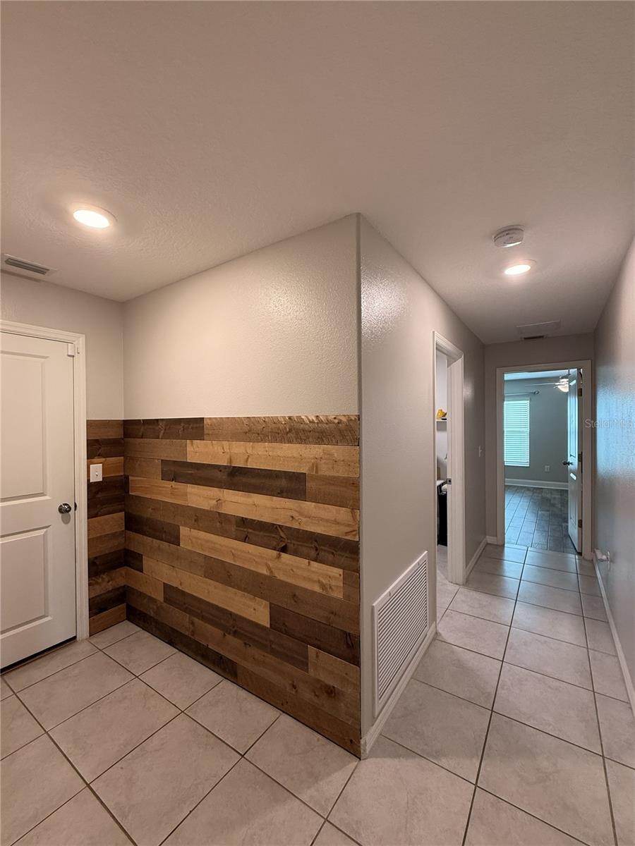 Hall to Garage entrance, Office and Bedroom 4