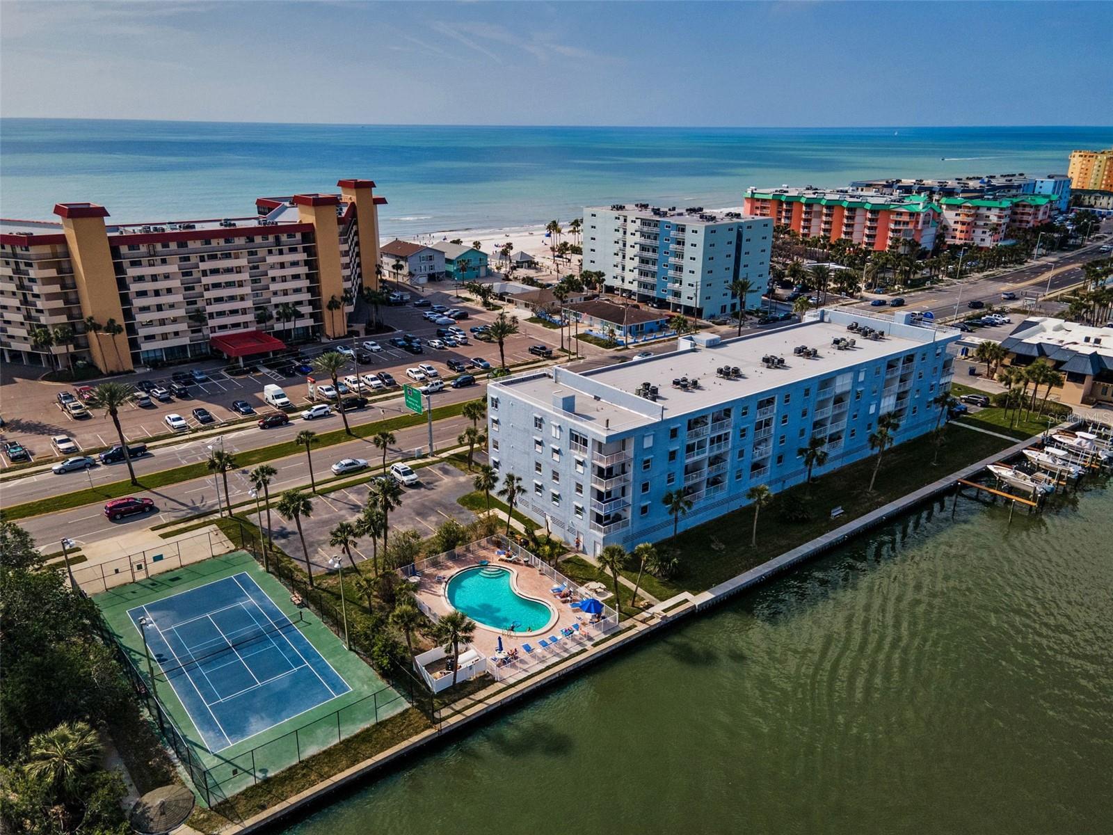 Portside Condos on the Waterfront with the adjacent Community Pool